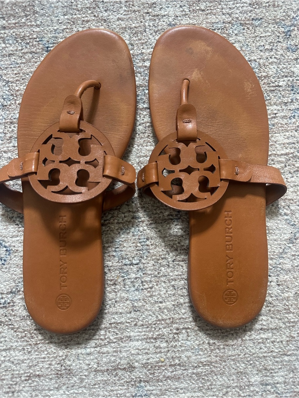 TORY BURCH 10mm Miller Leather Sandals . Size 8